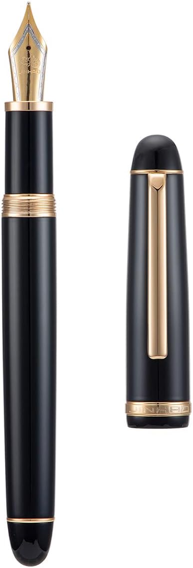 Jinhao X350 Black with Golden Clip Fountain Pen - Al Qalam