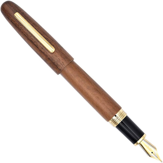 Jinhao 9056 Natural Walnut Wood Fountain Pen - Al Qalam