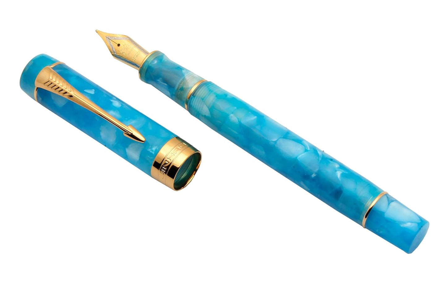 Jinhao Century 100 Sky Blue Marble Fountain Pen - Al Qalam