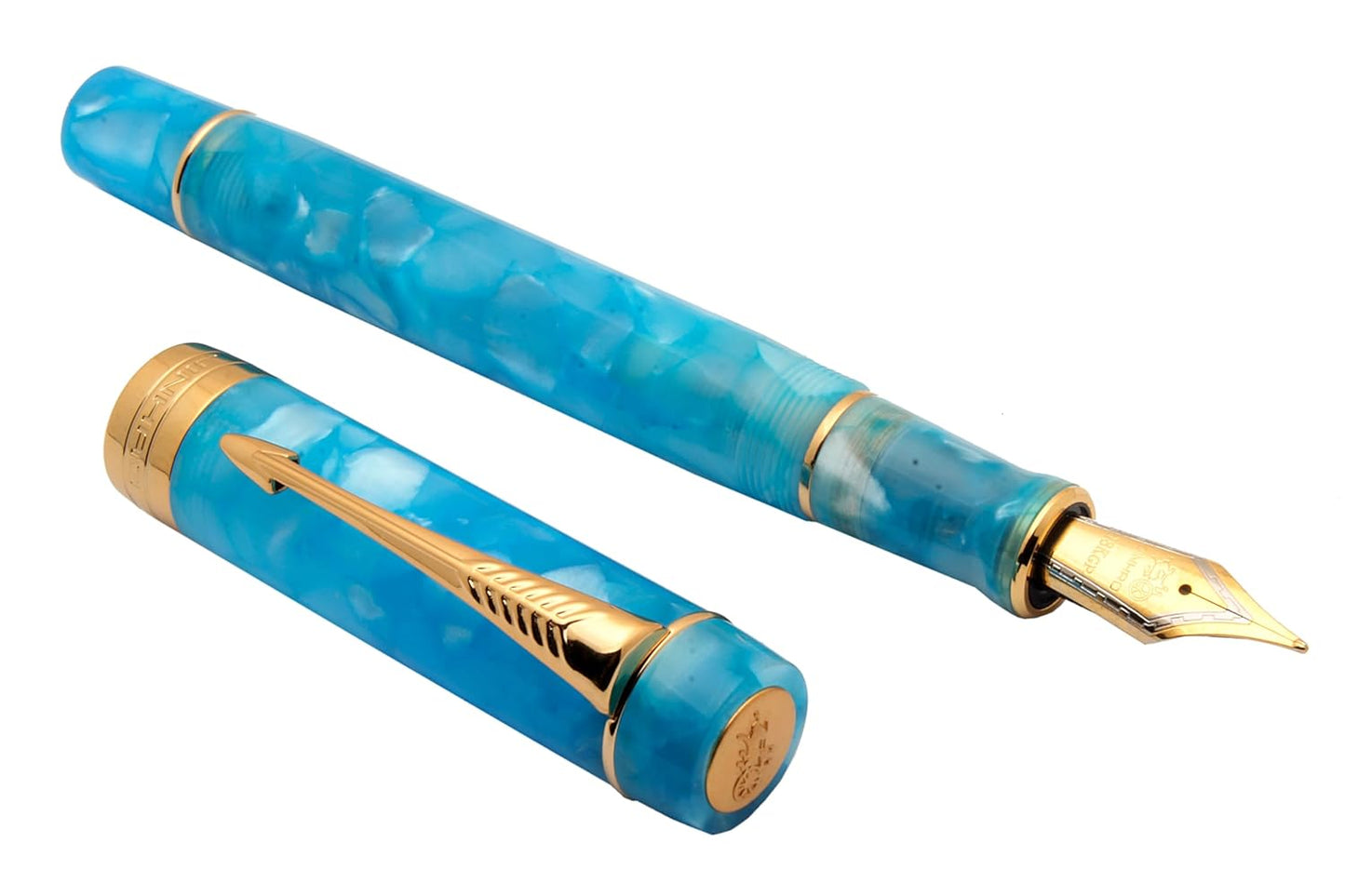 Jinhao Century 100 Sky Blue Marble Fountain Pen - Al Qalam