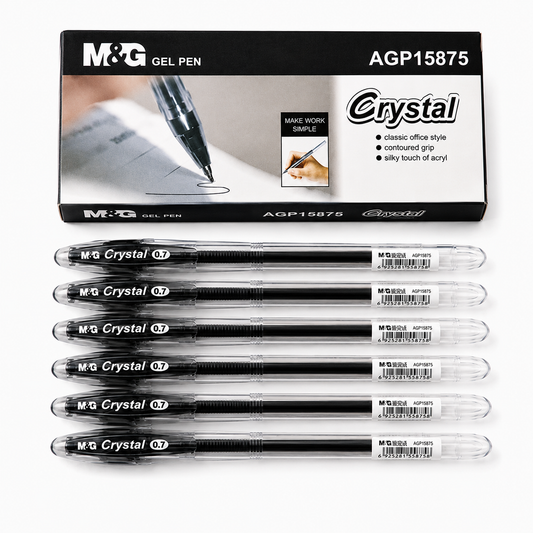 M&G Crystal Gel Pen 0.7mm Black(12 Piece)