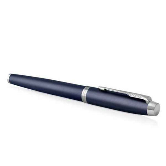 Parker IM Matte Blue Chrome Trim Fountain Pen