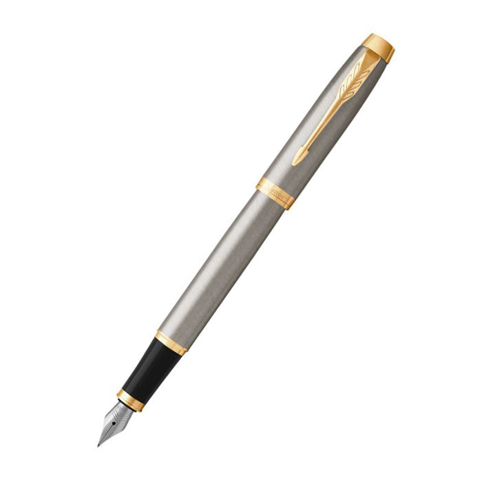 Parker IM Stainless Steel Gold Trim Fountain Pen