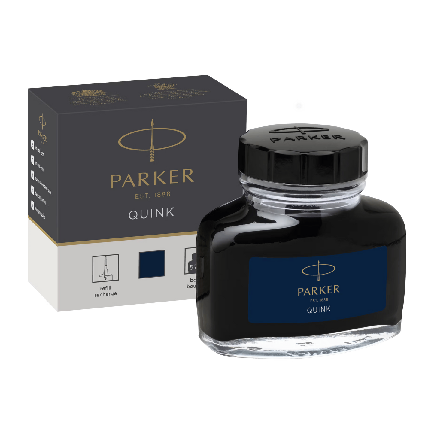 Parker Ink Bottle Blue Finish & Black Ink 50ml