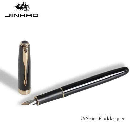 Jinhao 75 Metal Black Gold Fountain Pen