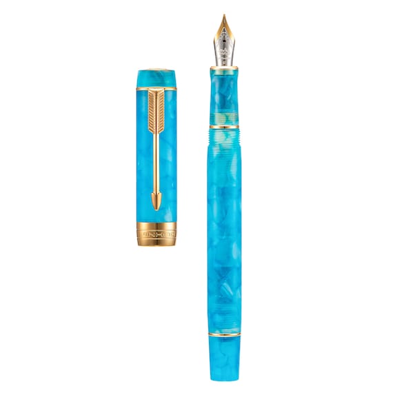 Jinhao Century 100 Sky Blue Marble Fountain Pen - Al Qalam