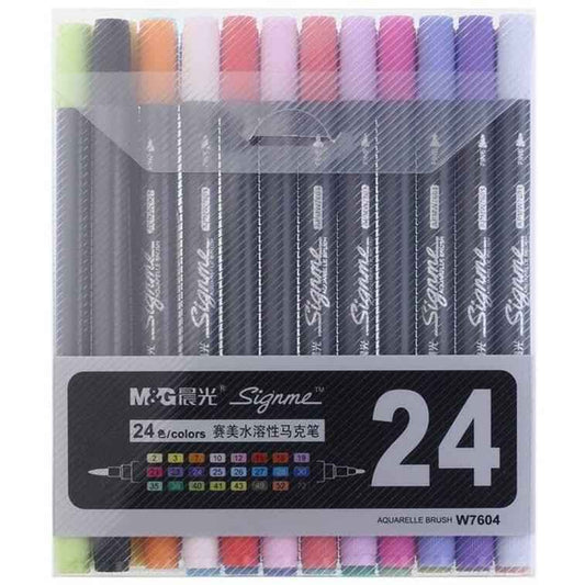 M&G Signme Professional Dual Tip Watercolor Brush Markers 24 Colors