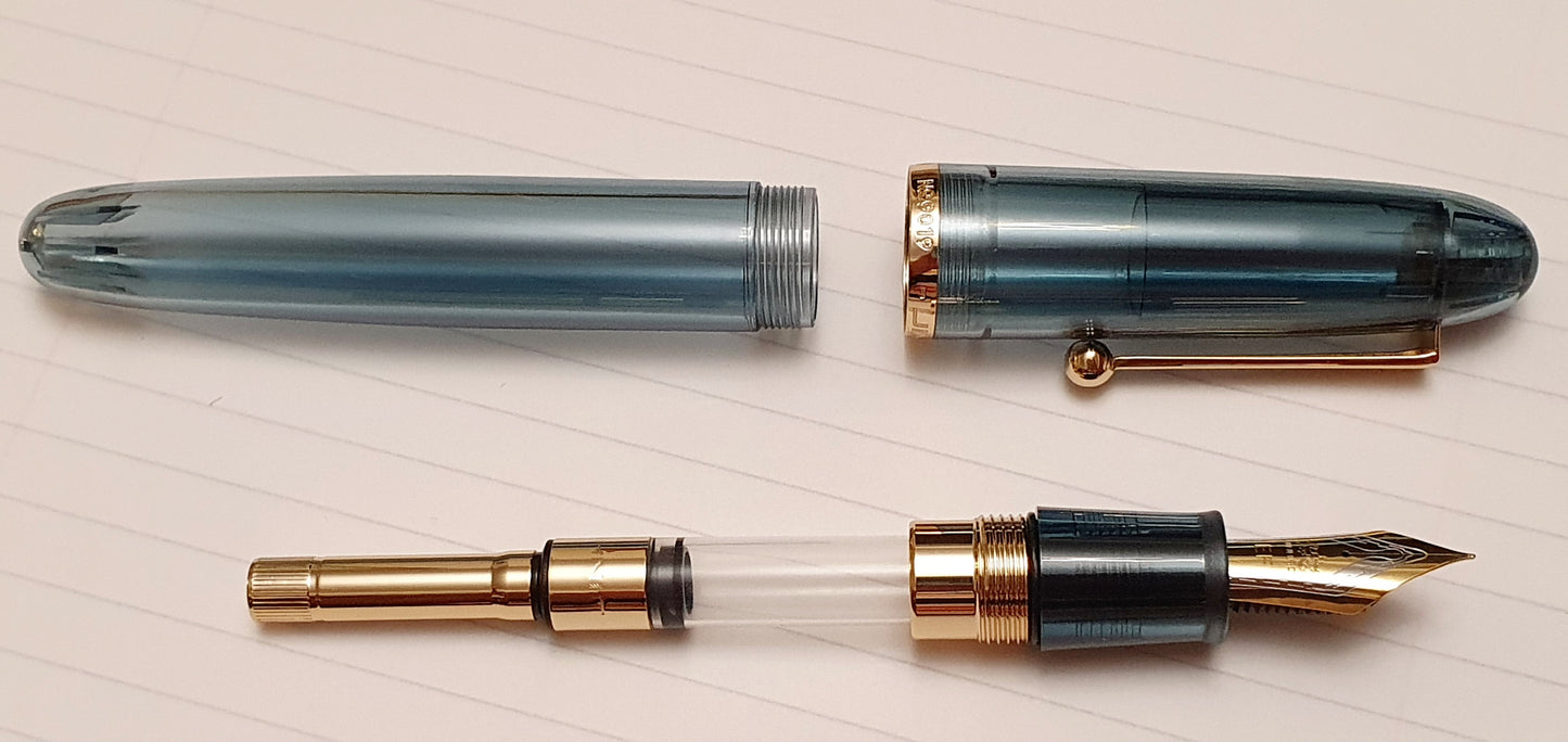 Jinhao 9019 Transparent Blue Fountain Pen - Al Qalam