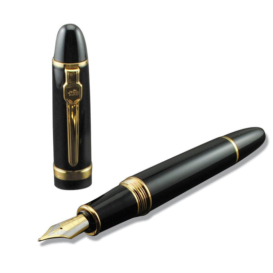 Jinhao 159 Black Gold Trim Fountain Pen - Al Qalam
