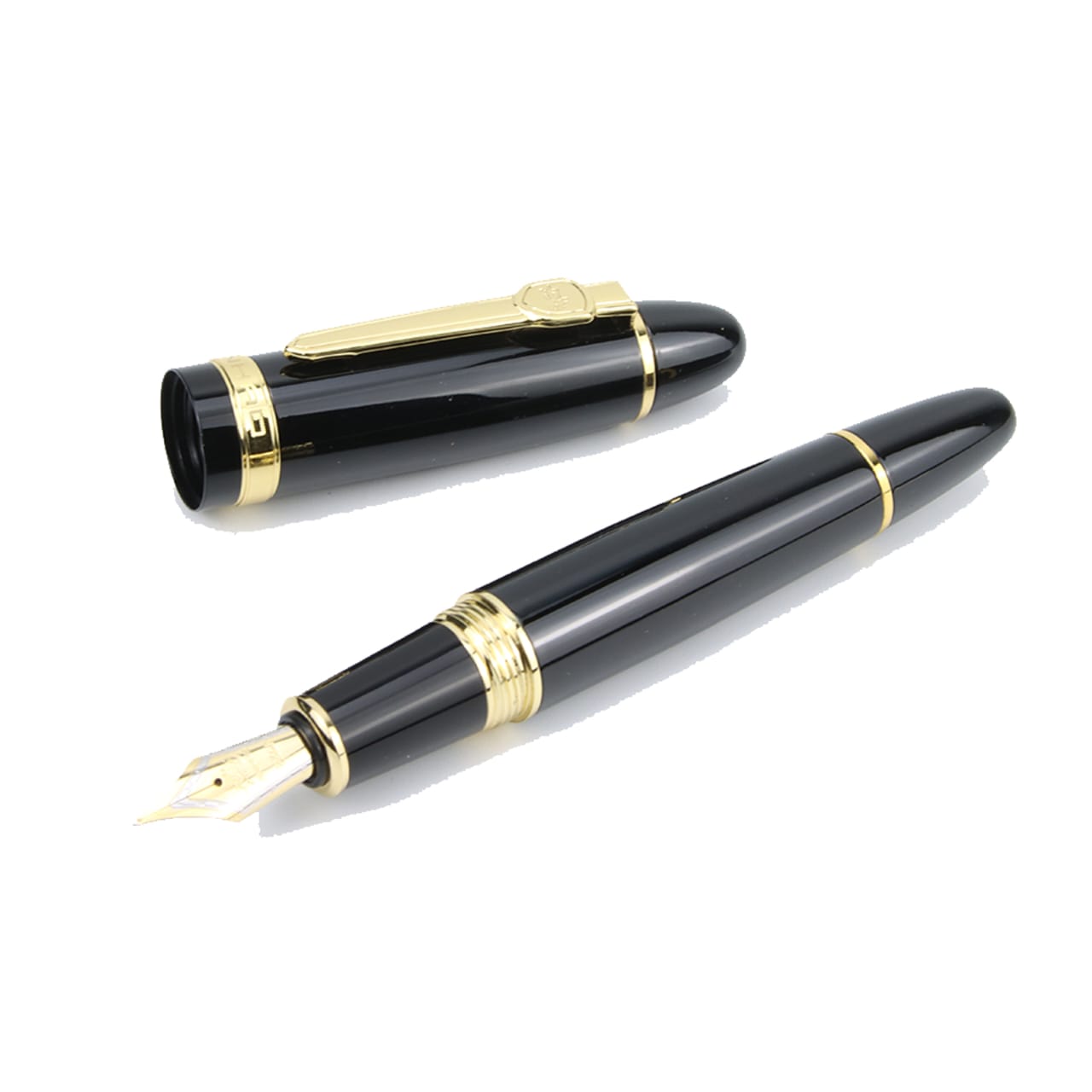 Jinhao 159 Black Gold Trim Fountain Pen - Al Qalam