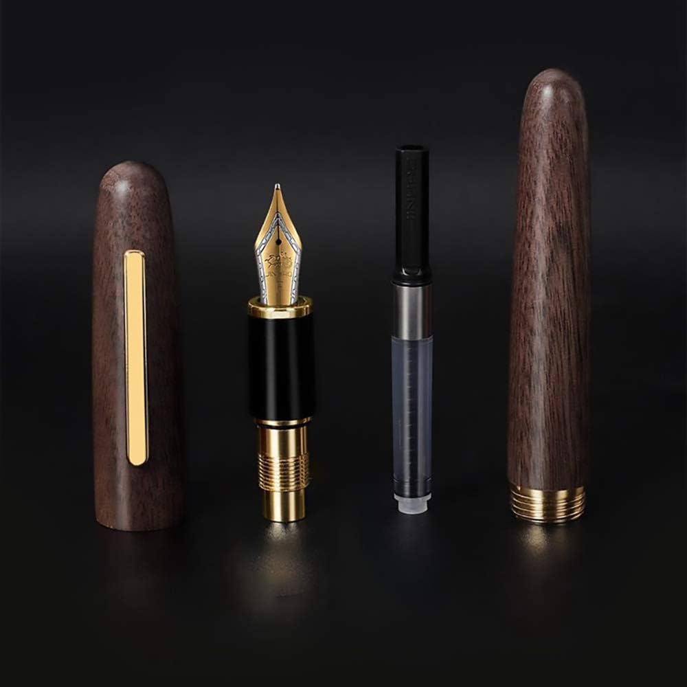 Jinhao 9056 Natural Walnut Wood Fountain Pen - Al Qalam