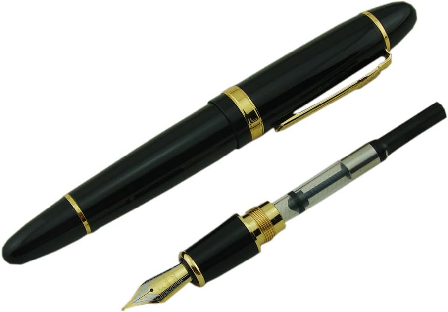 Jinhao 159 Black Gold Trim Fountain Pen - Al Qalam