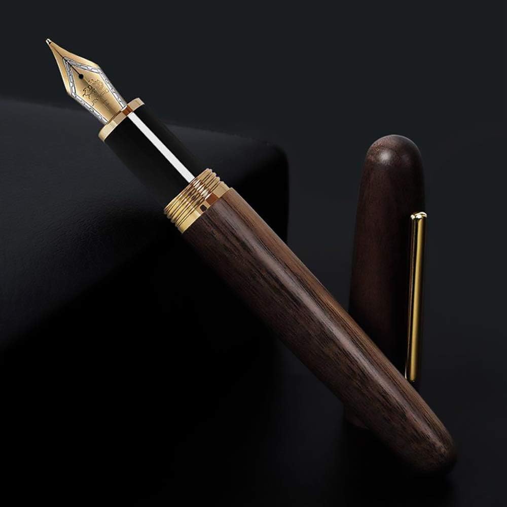 Jinhao 9056 Natural Walnut Wood Fountain Pen - Al Qalam