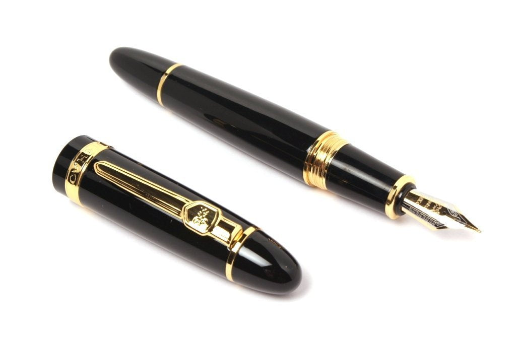 Jinhao 159 Black Gold Trim Fountain Pen - Al Qalam