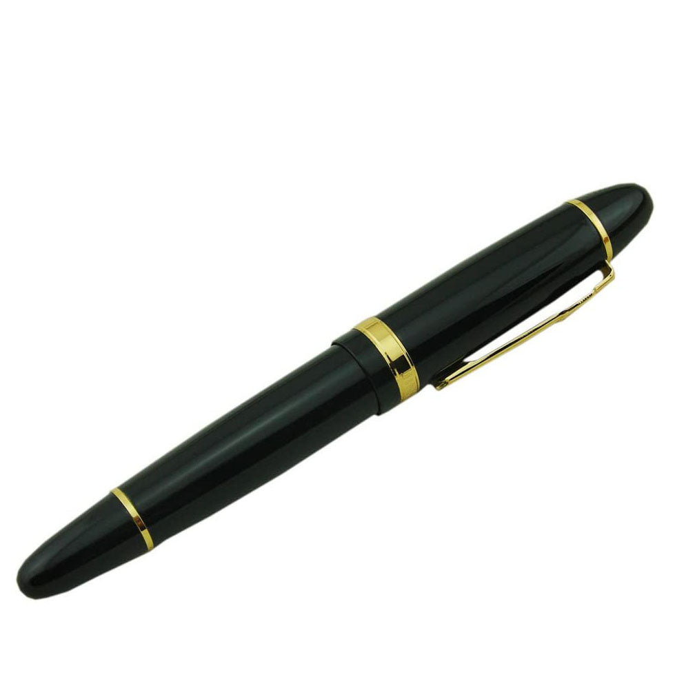 Jinhao 159 Black Gold Trim Fountain Pen - Al Qalam