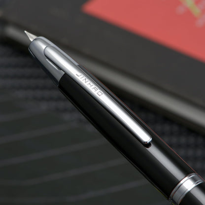 Jinhao 10 Press Capless Piano Black Fountain Pen - Al Qalam