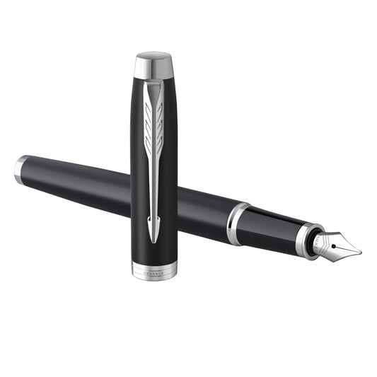 Parker IM Matte Black Chrome Trim Fountain Pen