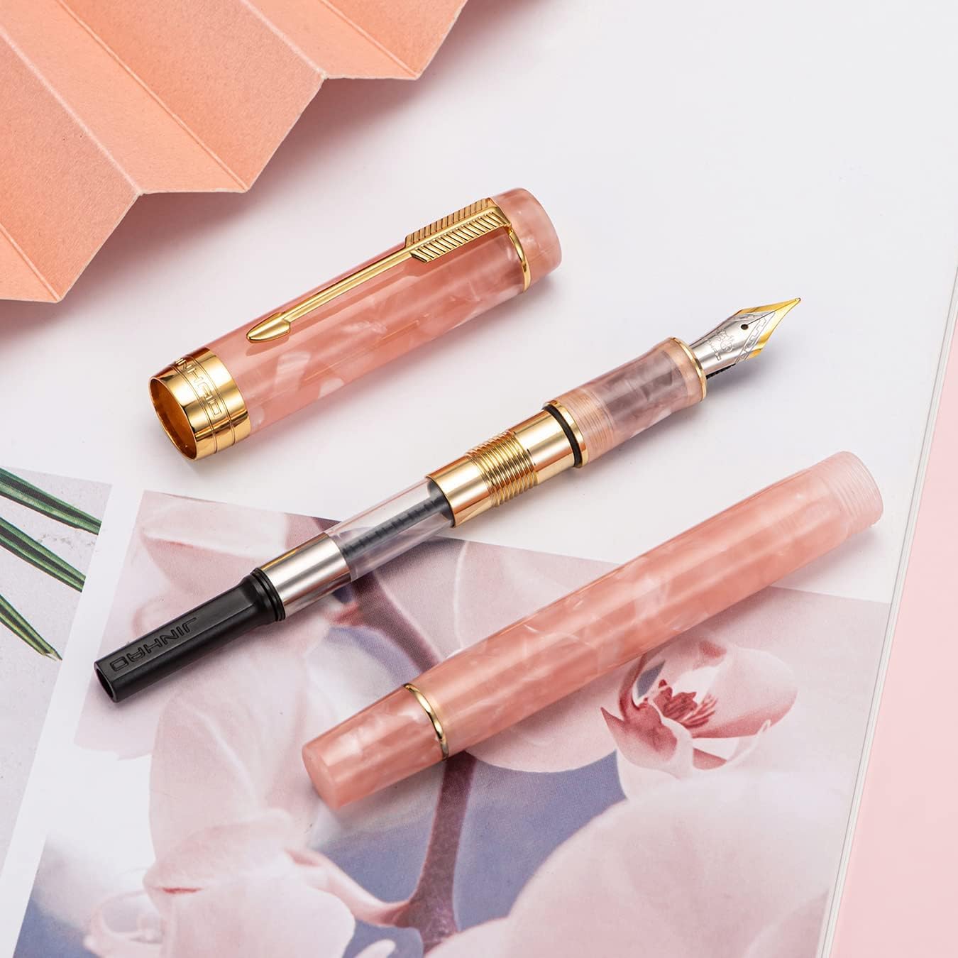 Jinhao Century 100 Pink Marble Fountain Pen - Al Qalam