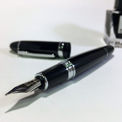 Jinhao 159 Black Chrome Trim Fountain Pen - Al Qalam