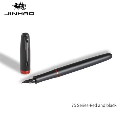 Jinhao 75 Metal Black Red Fountain Pen - Al Qalam