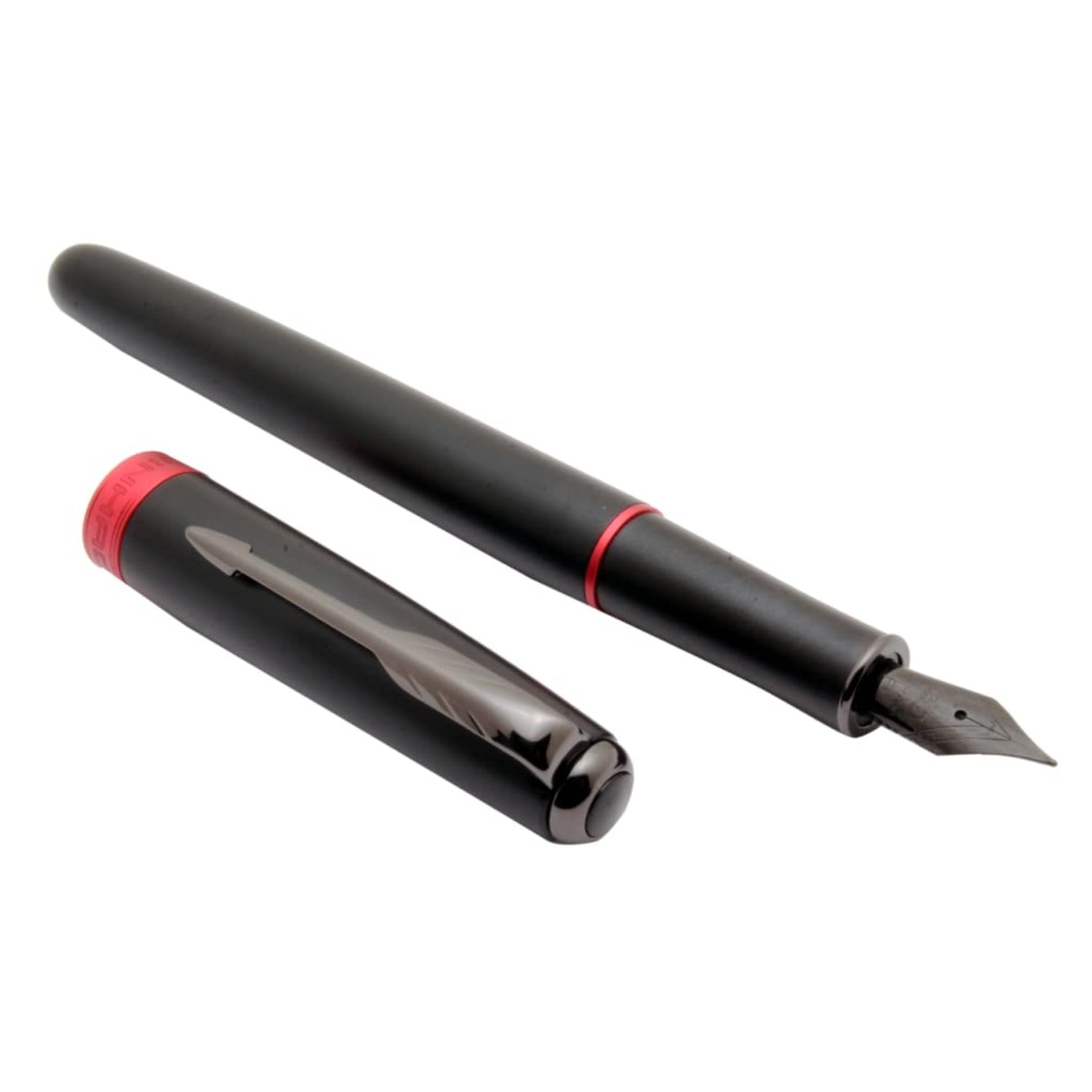 Jinhao 75 Metal Black Red Fountain Pen - Al Qalam