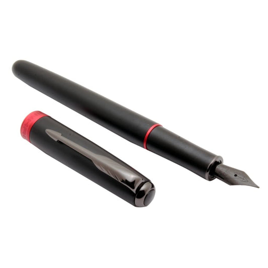 Jinhao 75 Metal Black Red Fountain Pen - Al Qalam