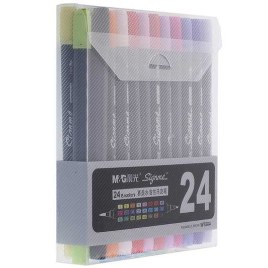 M&G Signme Professional Dual Tip Watercolor Brush Markers 24 Colors