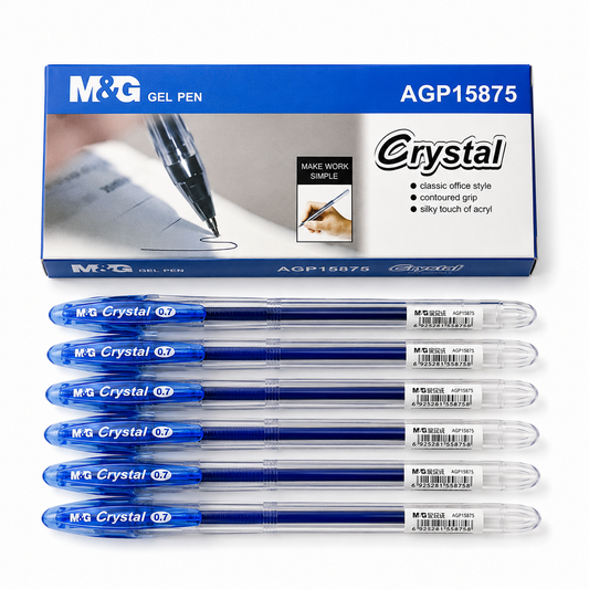M&G Crystal Gel Pen 0.7mm Blue (12 Piece)