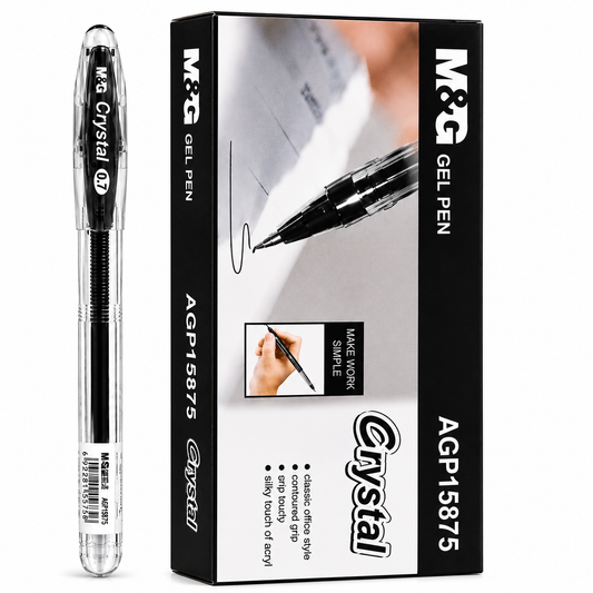 M&G Crystal Gel Pen 0.7mm Black(12 Piece)