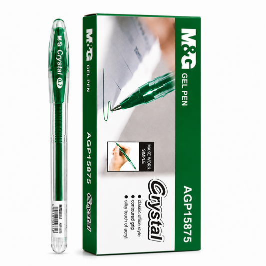 M&G Crystal Gel Pen 0.7mm Green (12 Piece)