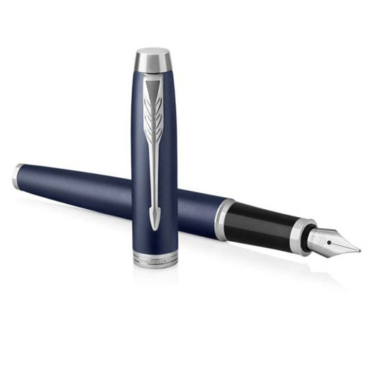 Parker IM Matte Blue Chrome Trim Fountain Pen