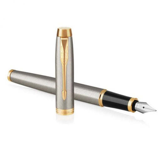 Parker IM Stainless Steel Gold Trim Fountain Pen