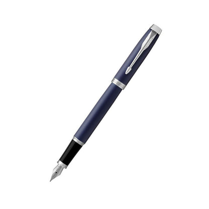 Parker IM Matte Blue Chrome Trim Fountain Pen