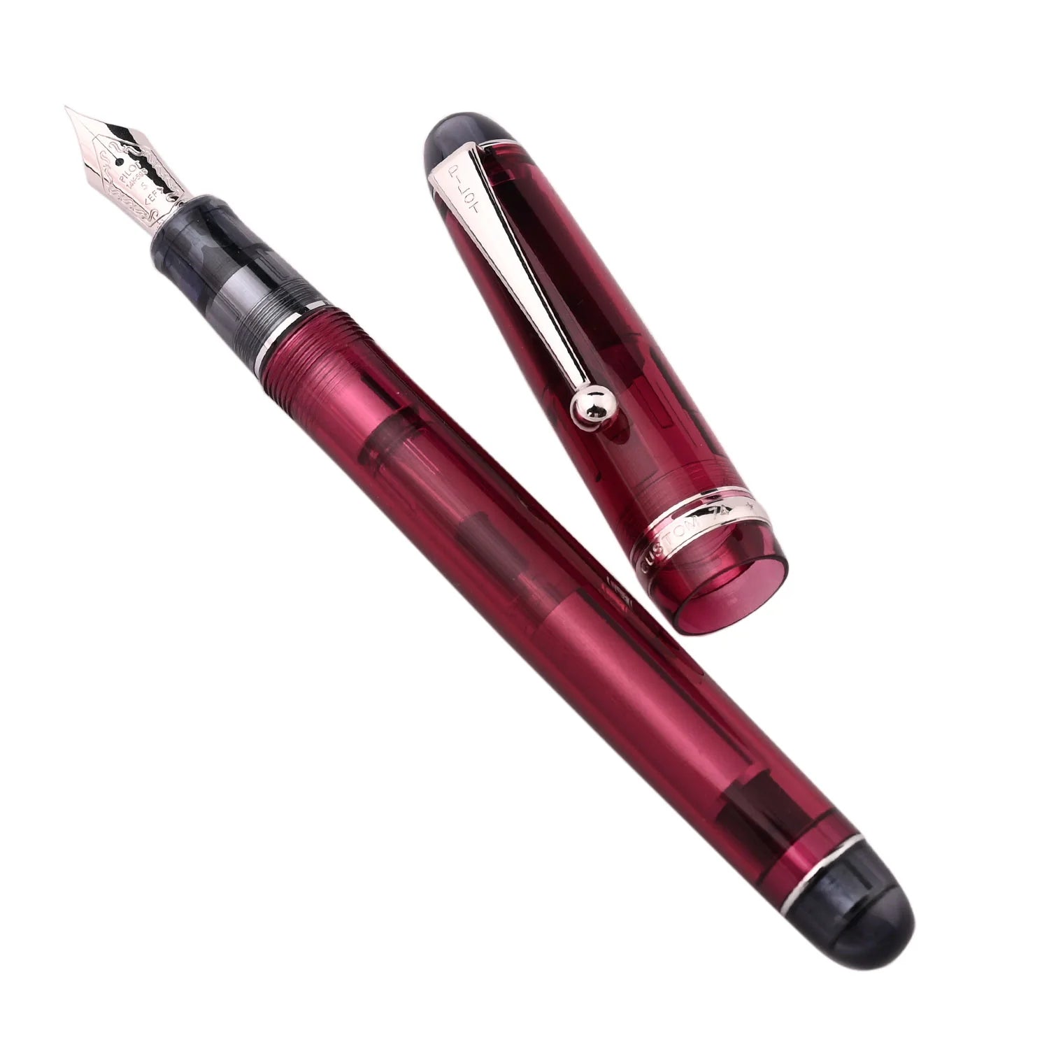 Pilot Custom 74 (M / B) Tinted Red Wine Fountain Pen - Al Qalam