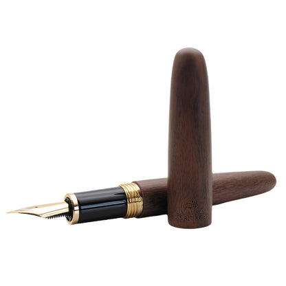 Jinhao 9056 Natural Walnut Wood Fountain Pen - Al Qalam