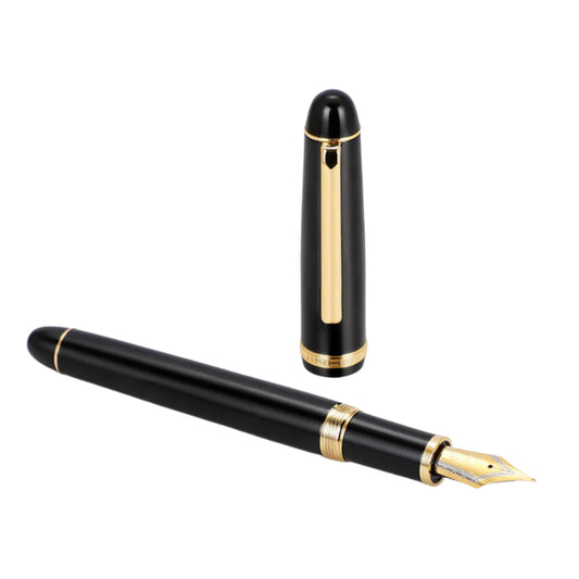 Jinhao X350 Black with Golden Clip Fountain Pen - Al Qalam