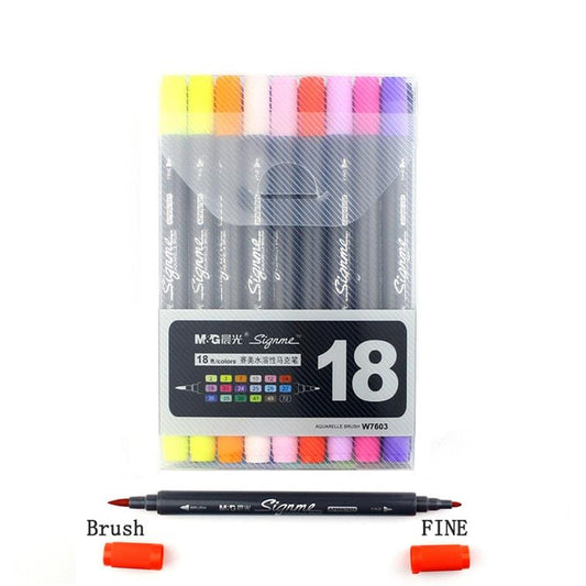 M&G Signme Professional Dual Tip Watercolor Brush Markers 18 Colors