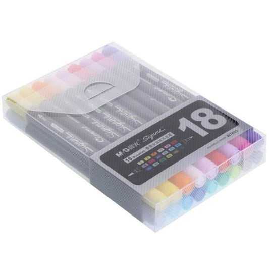 M&G Signme Professional Dual Tip Watercolor Brush Markers 18 Colors
