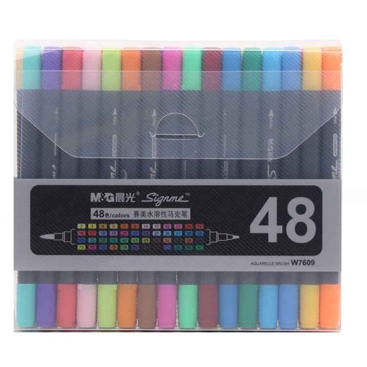 M&G Signme Professional Dual Tip Watercolor Brush Markers 48 Colors