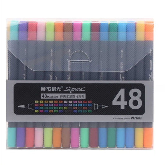 M&G Signme Professional Dual Tip Watercolor Brush Markers 48 Colors