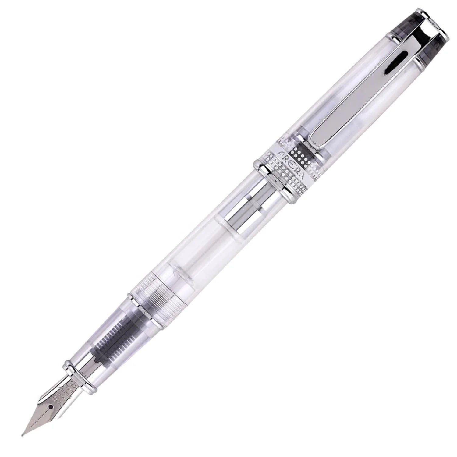 Prera Medium Fountain Pen Transparent Black - Al Qalam