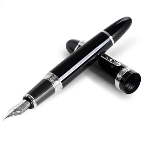 Jinhao 159 Black Chrome Trim Fountain Pen - Al Qalam