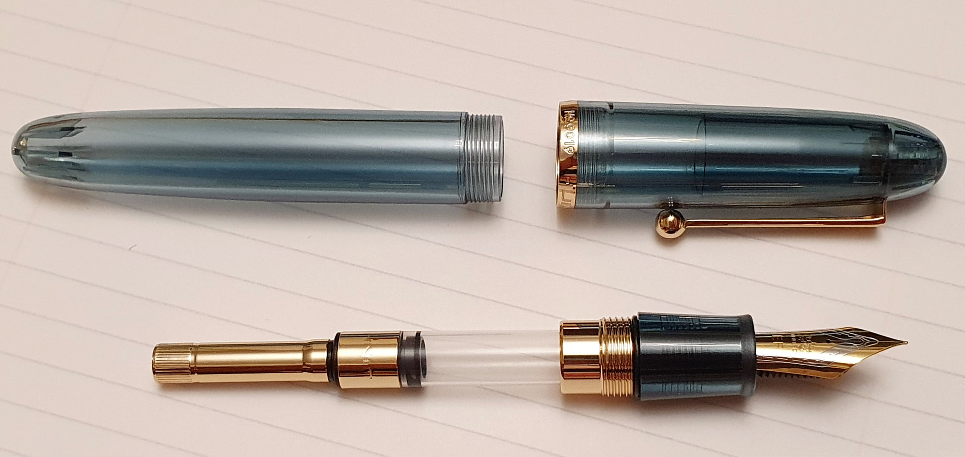 Jinhao 9019 Transparent Blue Fountain Pen - Al Qalam